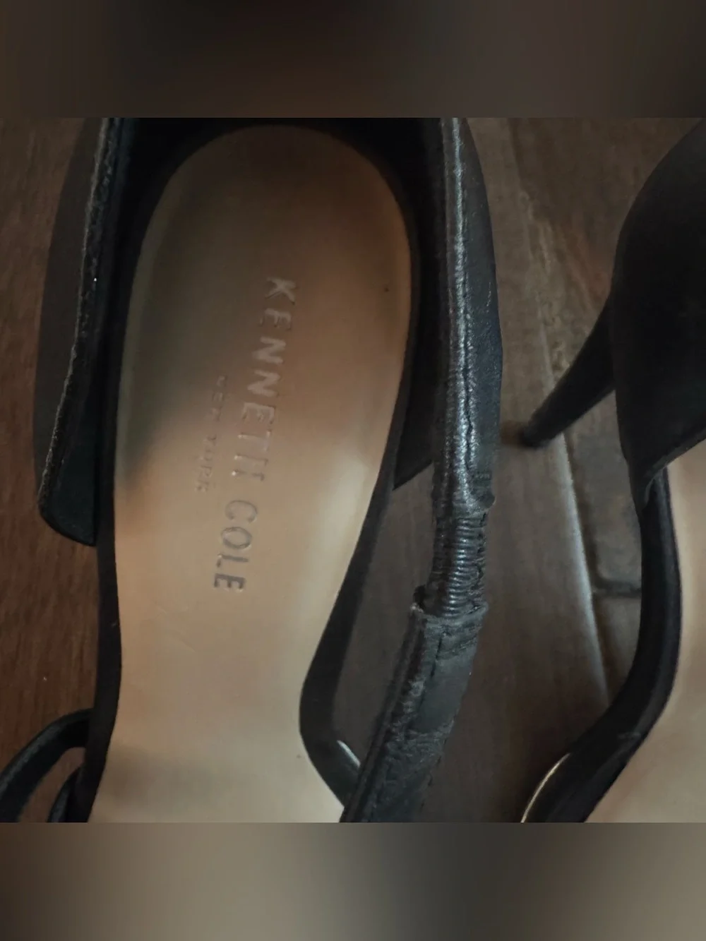Kenneth Cole Baylee Black Leather Strappy 4” Heels 8